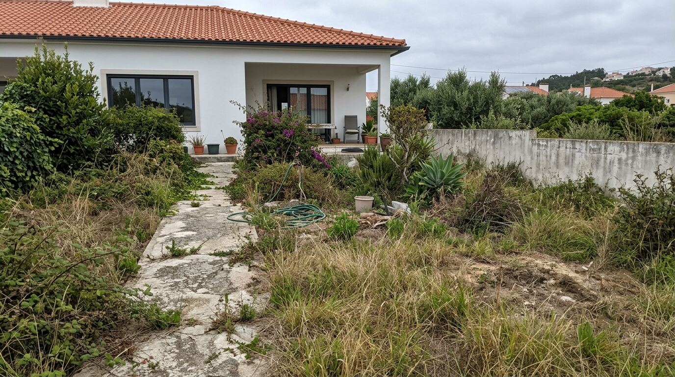 Jardim residencial antes da obra